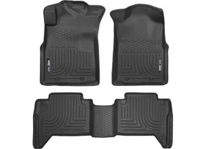 Husky Liner - 0515 Tacoma Crew Cab Weatherbeater Front & 2nd Seat Floor Liners Black - 98951
