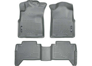 Husky Liner - 0515 Tacoma Crew Cab Weatherbeater Front & 2nd Seat Floor Liners Grey - 98952