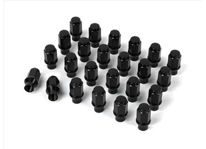Icon Vehicle Dynamics - Icon Alloys Lug Nut Kit Black  14 X 1.5 / 24 Count 6 Point Custom Shank - 89141524B-ET
