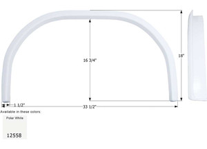 Icon - Fender Skirt Single Jayco Fs2558 Polar White - 12558