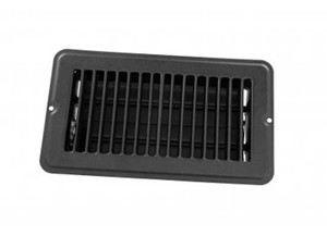 JR - 4in X 8in Floor Register Dampered Metal Black - 02-29155