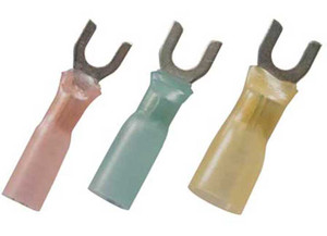 J T & T - 1614 #8 Blue Cs Heat Shrink Spade 10 Pcs - 2354J