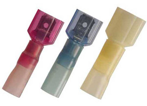 J T & T - 1614 Awg .250 Tab Blue Cs Pushon Fully Insulated Heat Shrink M Disconnect 10 P - 2375J