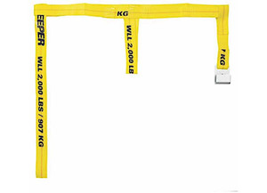 Keeper - 6.5ft X 2in Dollie Strap Yellow Flat Hooks 2 Lbs Wll (6000 Lbs Break Strength) Clamshell - 4510