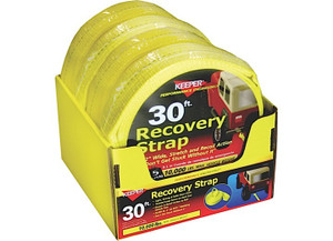Keeper - Bin Display 30ft X 2in Veh Recovery Strap 10000 Lbs Max Veh Wt(20000 Lbs Web Cap - 89923
