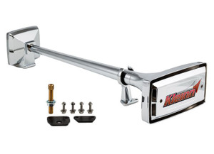 Kleinn Air Horns - 25in Single Chrome Plated Zinc Alloy Roof Mount Horn Square Trumpet End With Horn Cover - 412