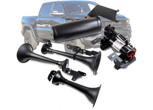 Kleinn Air Horns - 21c Ram 1500 Trx Direct Fit Train Horn And Onboard Airs System Black - TRX21-734