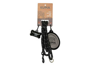Kuma Outdoor Gear - 3 In 1 Dog Leash  Black/grey - 857-KM-31DL-BG