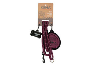 Kuma Outdoor Gear - 3 In 1 Dog Leash  Purple/grey - 857-KM-31DL-PUR