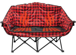 Kuma Outdoor Gear - Bear Buddy Blue Tooth Heated Double Chair; Red Plaid - 893-KM-BBBTHDC-RB