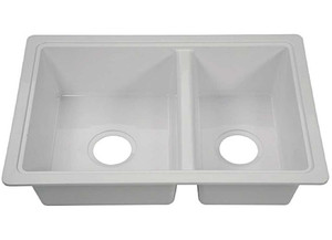 Lippert - 25in X 17in Double Bowl Sink  White - 809030