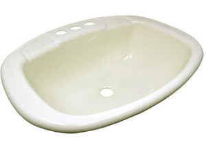 Lasalle Bristol - Sink 16x20 Parchment Poly Oval W/overflow - 16270PP