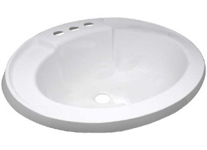 Lasalle Bristol - Sink Lavatory17x20 White Poly Oval L/ovrfl - 16370PW