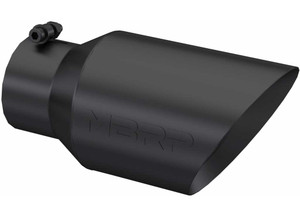 MBRP - Universal Tip 6in O.d. Dual Wall Angled  4in Inlet  12in Length  Black Finish - T5072BLK