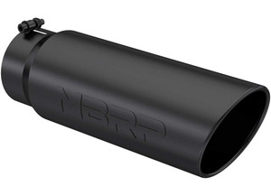 MBRP - Universal Tip 6 O.d. Angled Rolled End 5 Inlet 18 In Length Black Finish - T5125BLK