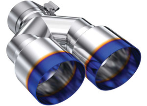 MBRP - Universal Stainless Steel Burnt End Tip 2.5 In Inlet Dual 3.5 In Od Out Single Wall - T5171BE