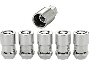 McGard - 5lock Wheel Lock Set 1/220 Nut Cone Seat Dual 3/4 &13/16 Hex 1.46 In Oal Chr - 24538