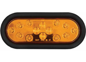 Metra - Oval Amber Light With Grommet  6 Inch 14 Led - HE-TR6002