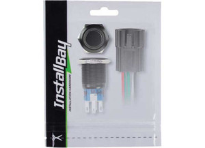 Metra - 16mm Black Round Switch W/latch & Harness  Red - IBRBSA16