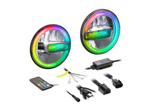 Metra - 97c Wrangler; 20c Gladiator 7in Premium Chasing Led Headlights  Fits Select J - JP-709RGBKT