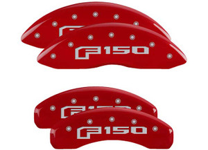MGP Caliper Covers - Set Of 4 Caliper Covers Engraved Front/rear F150 (2015) Silver Characters Red - 10256SF16RD