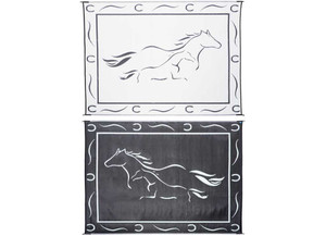 MG Innovative - Galloping Horses Mats Black/white 8' X 11' With Carrying Bag - GH8111