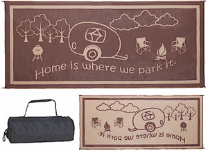 MG Innovative - Rv Home Mat Brown/beige 8' X 18' With Carrying Bag - RH8187