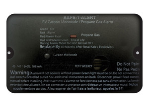 MTI - Combination Carbon Monoxide/propanealarm  Black Flush Mount 12 Vdchard Wire Mount 12vdc - 45-741-BL