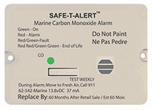 MTI - Marine Carbon Monoxide Alarm Wht Flush Mount 12 Vdc Hard Wire - 62-542-WT-MARINE