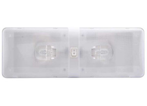 Optronics - Interior Ceiling Light Double Clear Lens On/off/on Switch Eurostyle Retail - RVIL22S