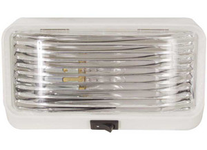 Optronics - Porch Light With Switch Square Clear & Amber Lens Included White Housing - RVPL3CFS