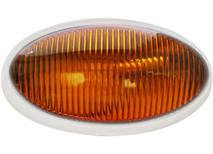 Optronics - Porch Light W/o Switch Oval Clear & Amber Lens Included White Housing - RVPL5AFS