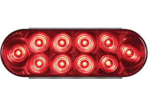 Optronics - 10led 6in Red Grommet Mount Stop/turn/tail Light - STL72RBP