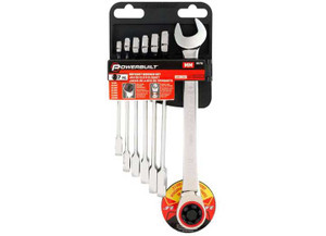 Powerbuilt - 7 Piece Metric 100 Tooth Ratcheting Wrench Set - 642762