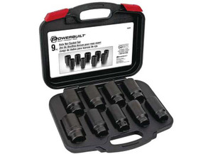 Powerbuilt - 9 Piece Deluxe Axle Nut Socket Set - 648991