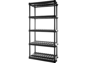 Plano - 5shelf Heavy Duty  Black 150lbs/shelf 73inx36inx18in - PLA9618SB