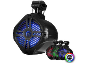 Power Acoustik - Marine Grade 6.5in Wake Tower Speakers Rgb Led Lights W/remote(black) - MWT-65BL