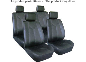 Poli-Auto Canada - Seat Cover Leather Black 8pcs - 21-835BL