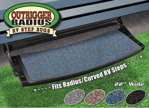 Prest-O-Fit - Outrigger Radius Rv Step Rug (22in Wide)  Atlantic Blue - 2-0372