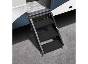 Prest-O-Fit - Trailhead Step Rug 19.5in Wide (3 Pc Set) For Morryde 2nd Generation Stepabove 3 Stepobsidian Black - 2-0518