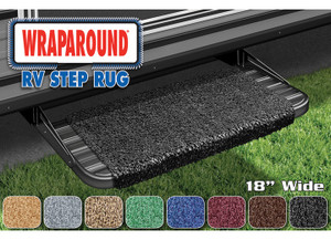 Prest-O-Fit - Wraparound Step Rug (18in Wide)  Black - 2-1042
