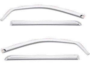 Putco - 1418 Silv/sierra 1500/1519 Silv/sierra 2500/3500 Hd Double Cab 4pc Chrome Inchannel Visors - 480442