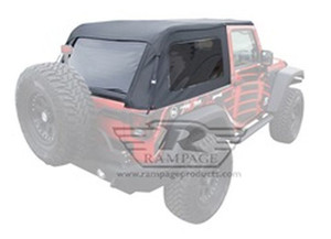 Rampage - 0713 Wrangler Jk 2 Dr Frameless Soft Top Kit Sailcloth W/tinted Windows Black D - 109935