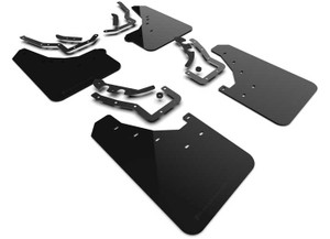 Rally Armor - 24c Tacoma No Drilling Reqd Black Mud Flap/metallic Black  Logo - MF114-UR-BLK-MBK