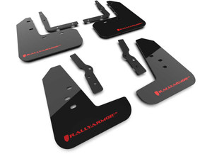 Rally Armor - 24c Mustang Front And Rear Black Mud Flap/red Logo - MF126-UR-BLK-RD