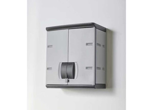 Rubbermaid - Fasttrack Wall Double Door Garage Storage Resin Cabinet Gray - FG788800MICHR