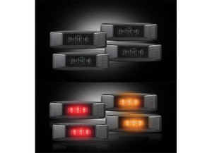 Recon - 9401 Ram Dually Fender  Lenses (4pc) 2 Red/2 Amber Led Lights Smoke Lens Black Trim - 264130BK