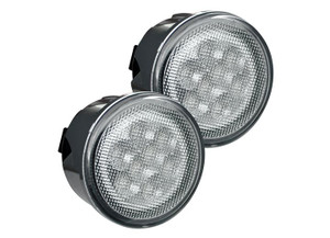 Recon - 0718 Wrangler Jk Round Front Turn Signal Fender Light White Led Clear - 264134WHCL