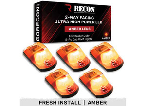Recon - 17c F250/f350/f450 Superduty Amber Cab Roof Light 5 Piece Set - 264342AMHPAM