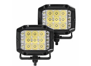 Go Rhino - Bright Series 4x3 Sideline Cube Flood Light Kit Pair Blk - 750300323FCS